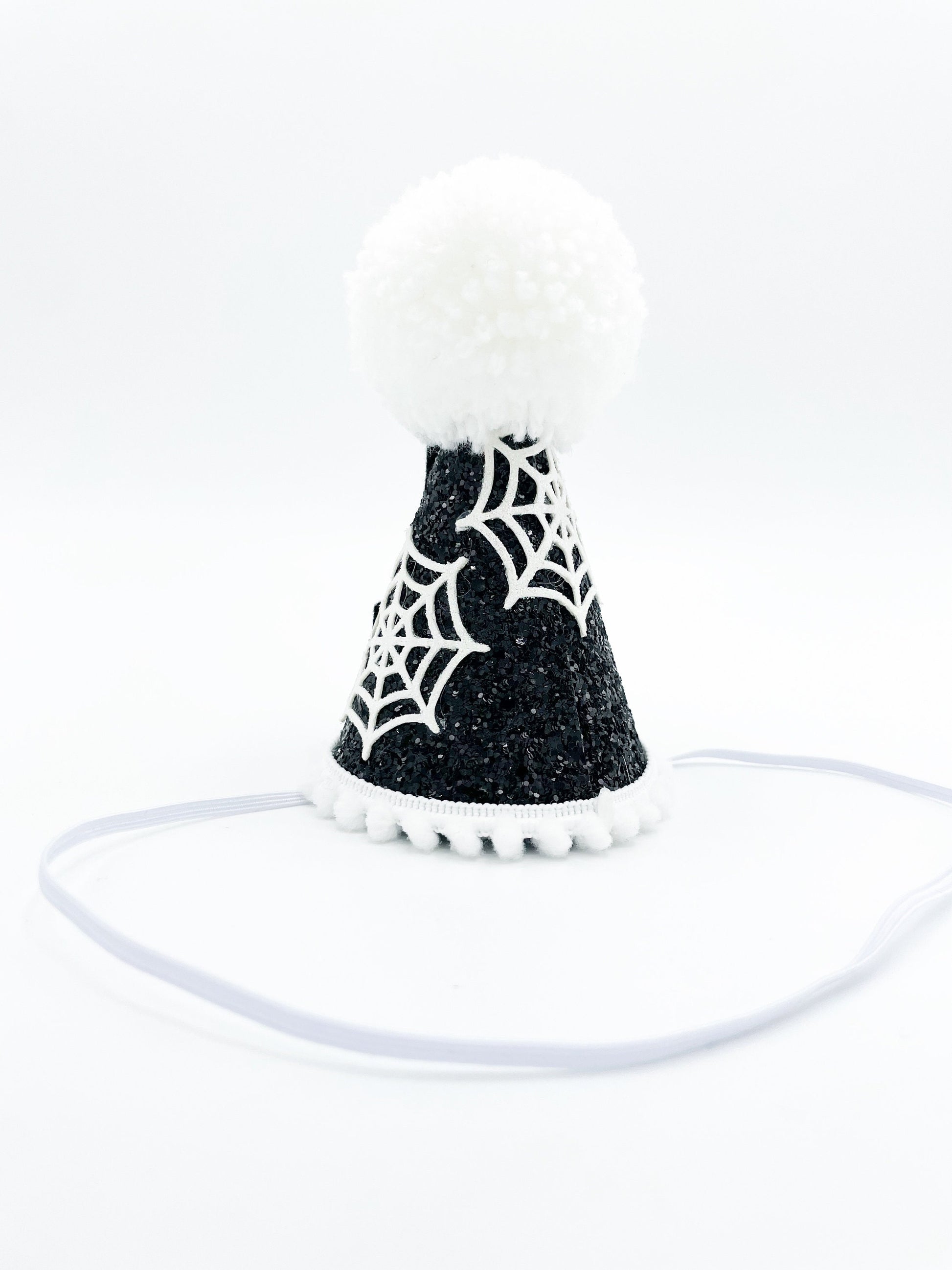 Black and white halloween cone hat