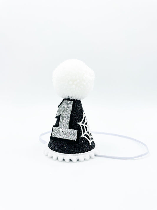 Black and white halloween cone hat