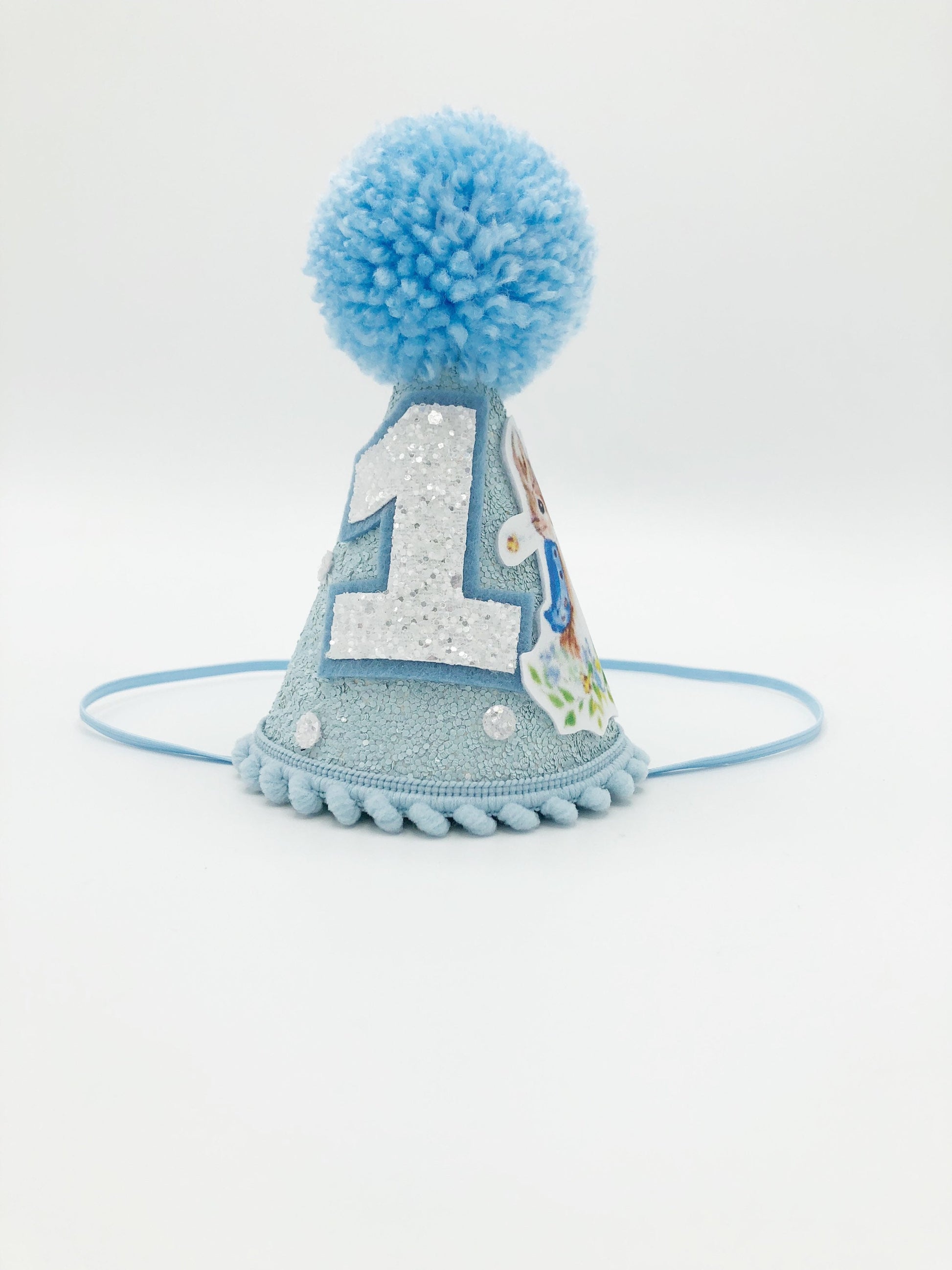 Peter Rabbit baby blue cone hat