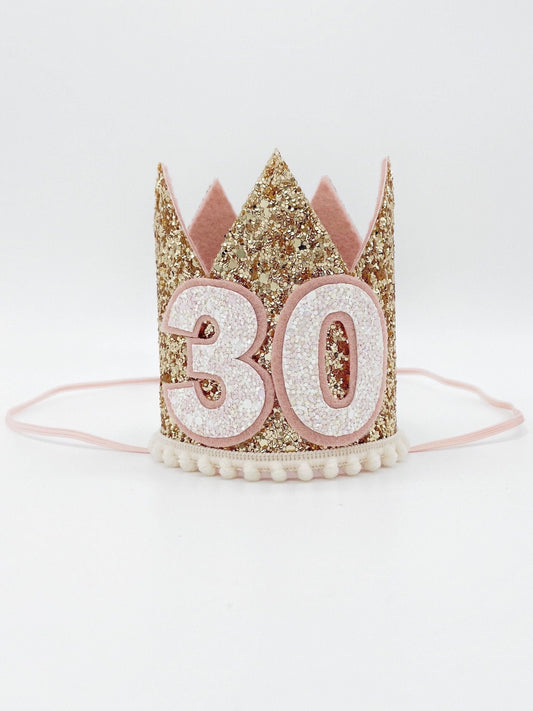 30th Birthday adult crown in gold