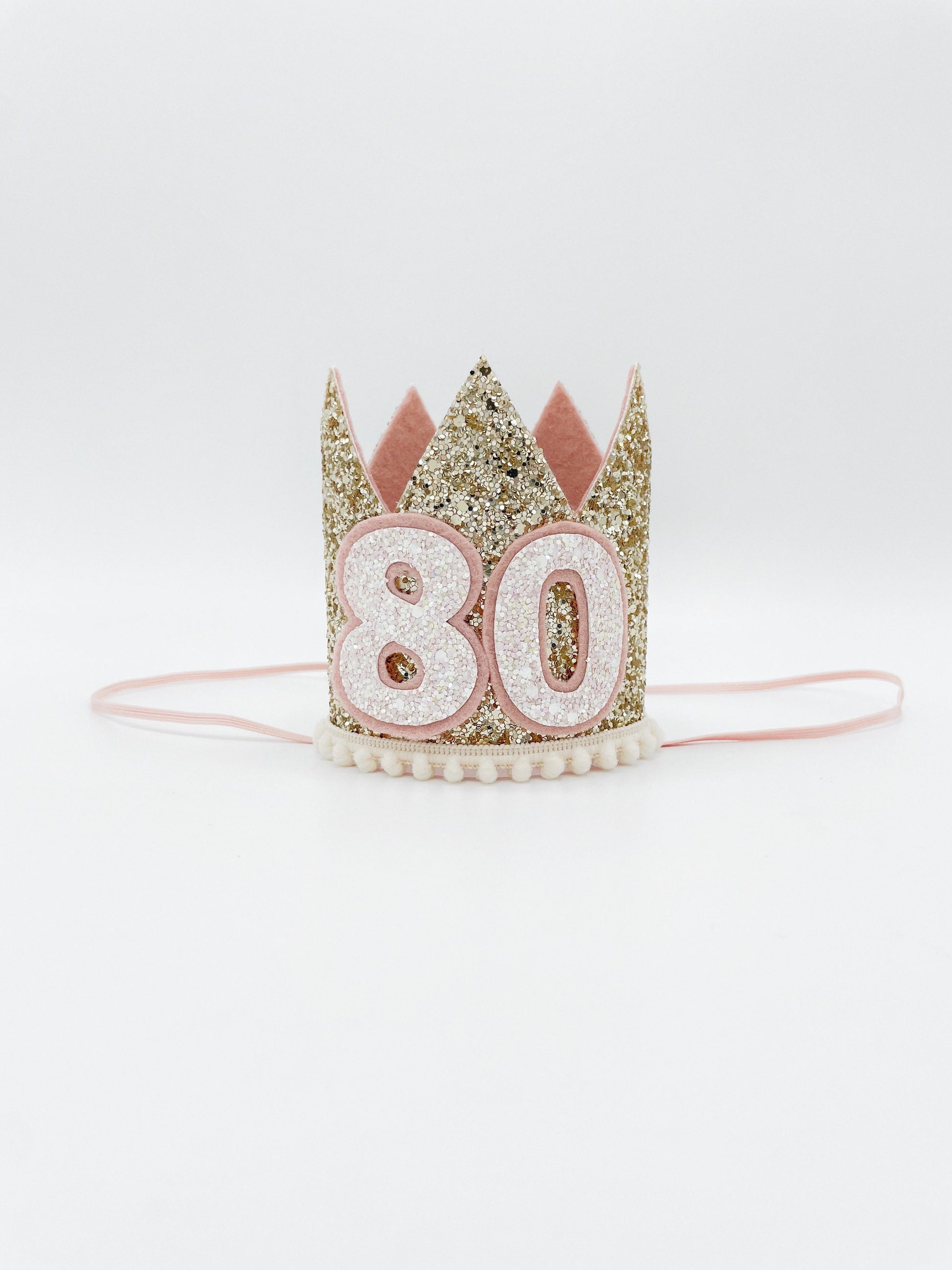 80th Birthday adult crown in gold