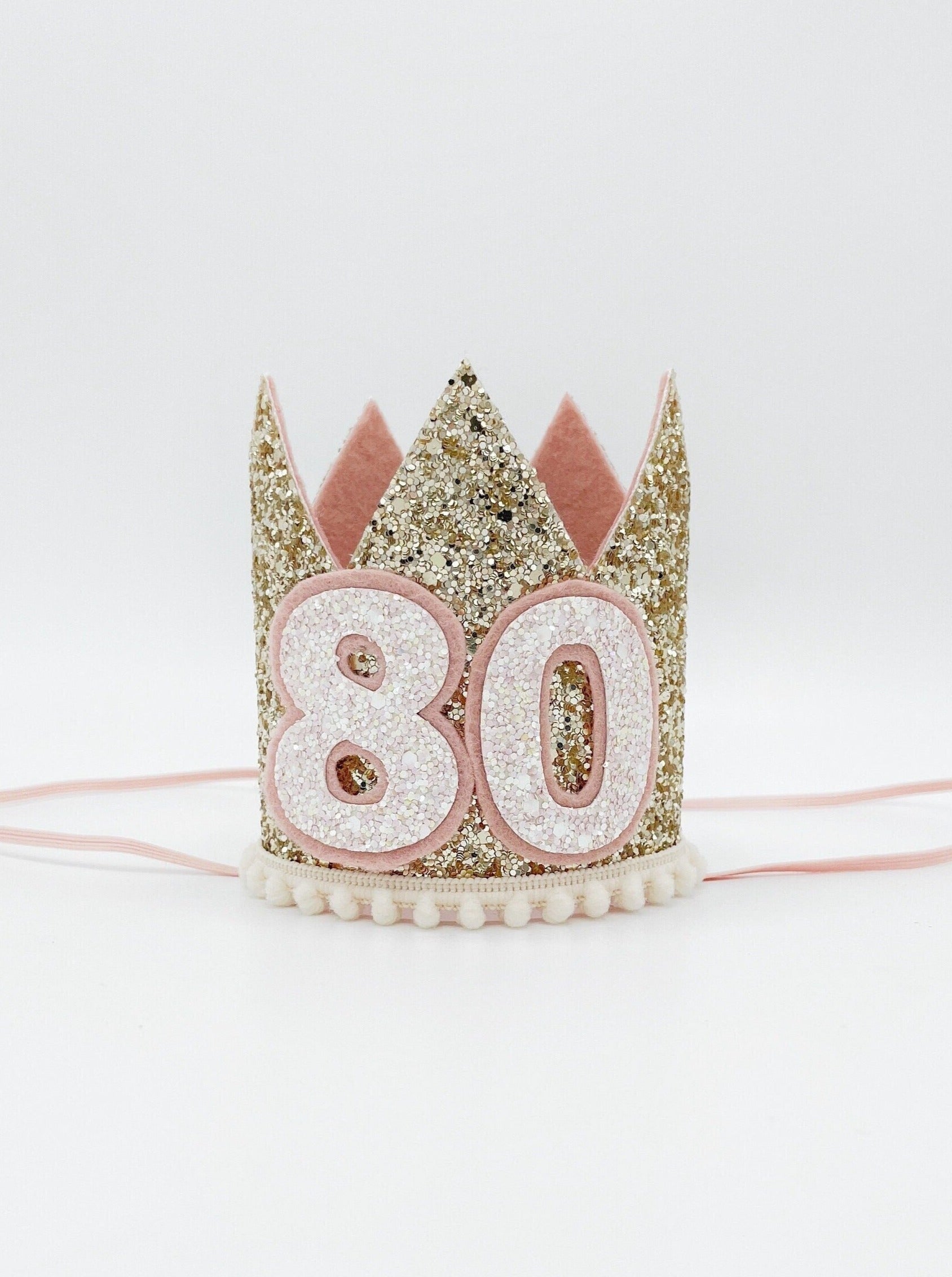 80th Birthday adult crown in gold