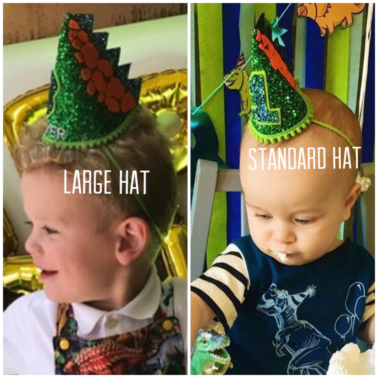 Green Dinosaur cone hat