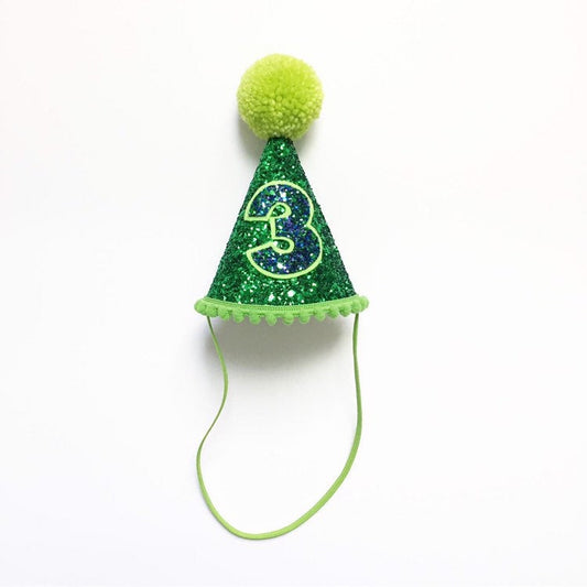 Green glitter cone hat