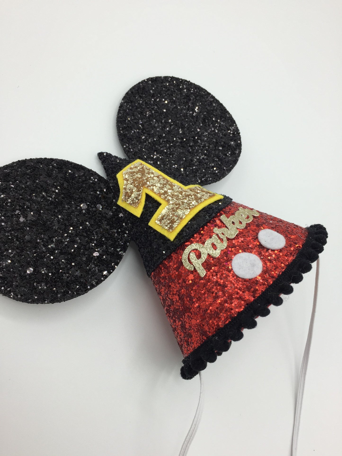 Mickey Mouse cone hat in red and black