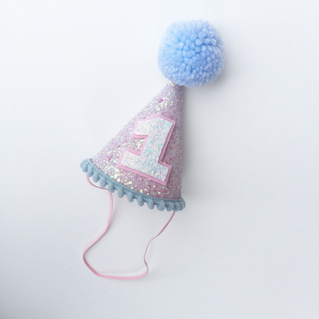 Pink and blue cone hat