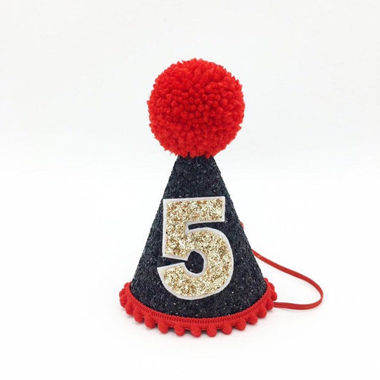 Red and black cone hat
