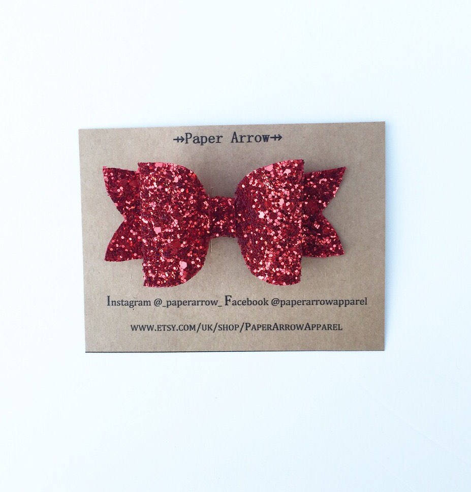 Red glitter bow