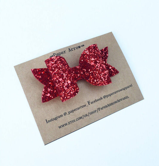 Red glitter bow