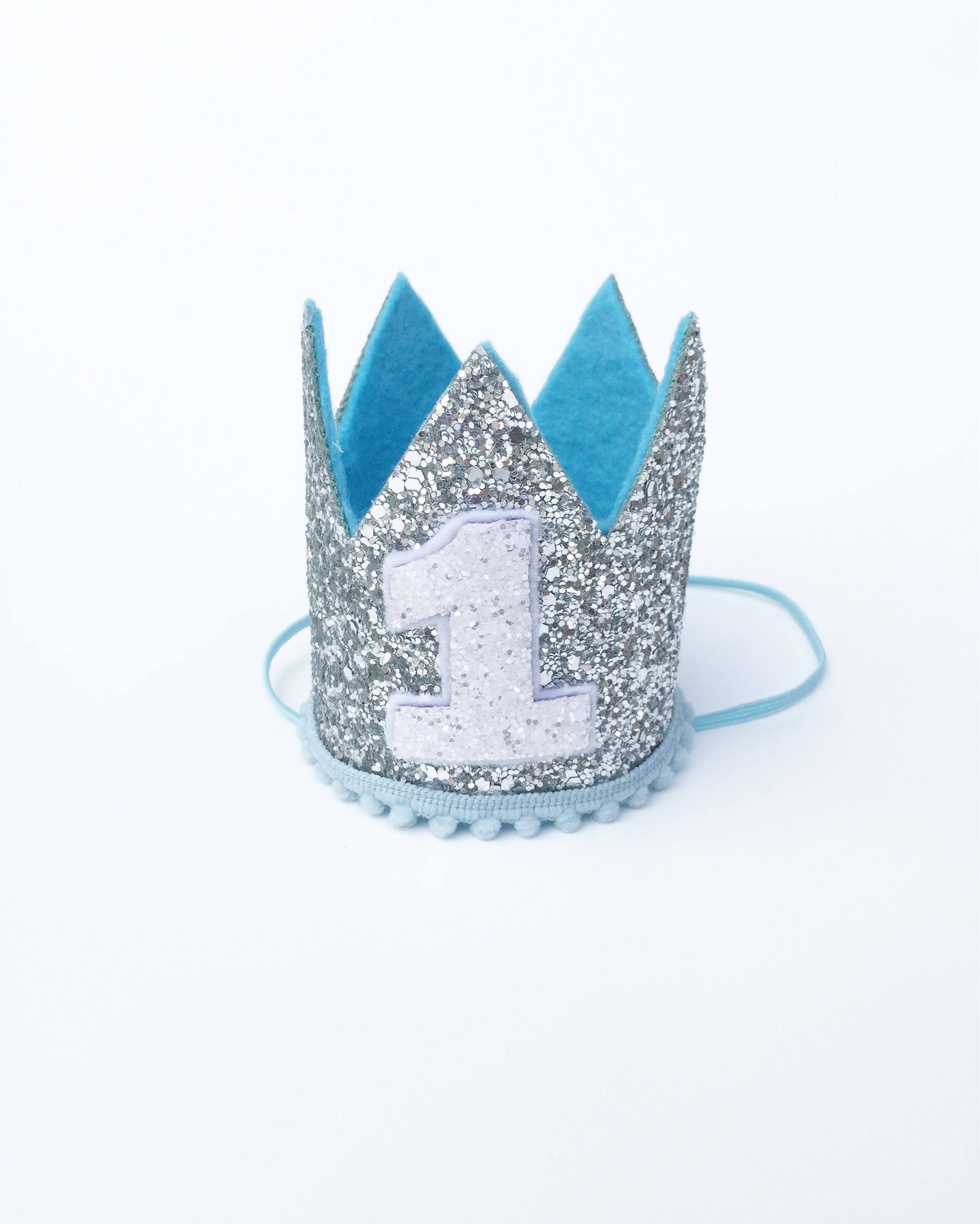 Silver and blue crown