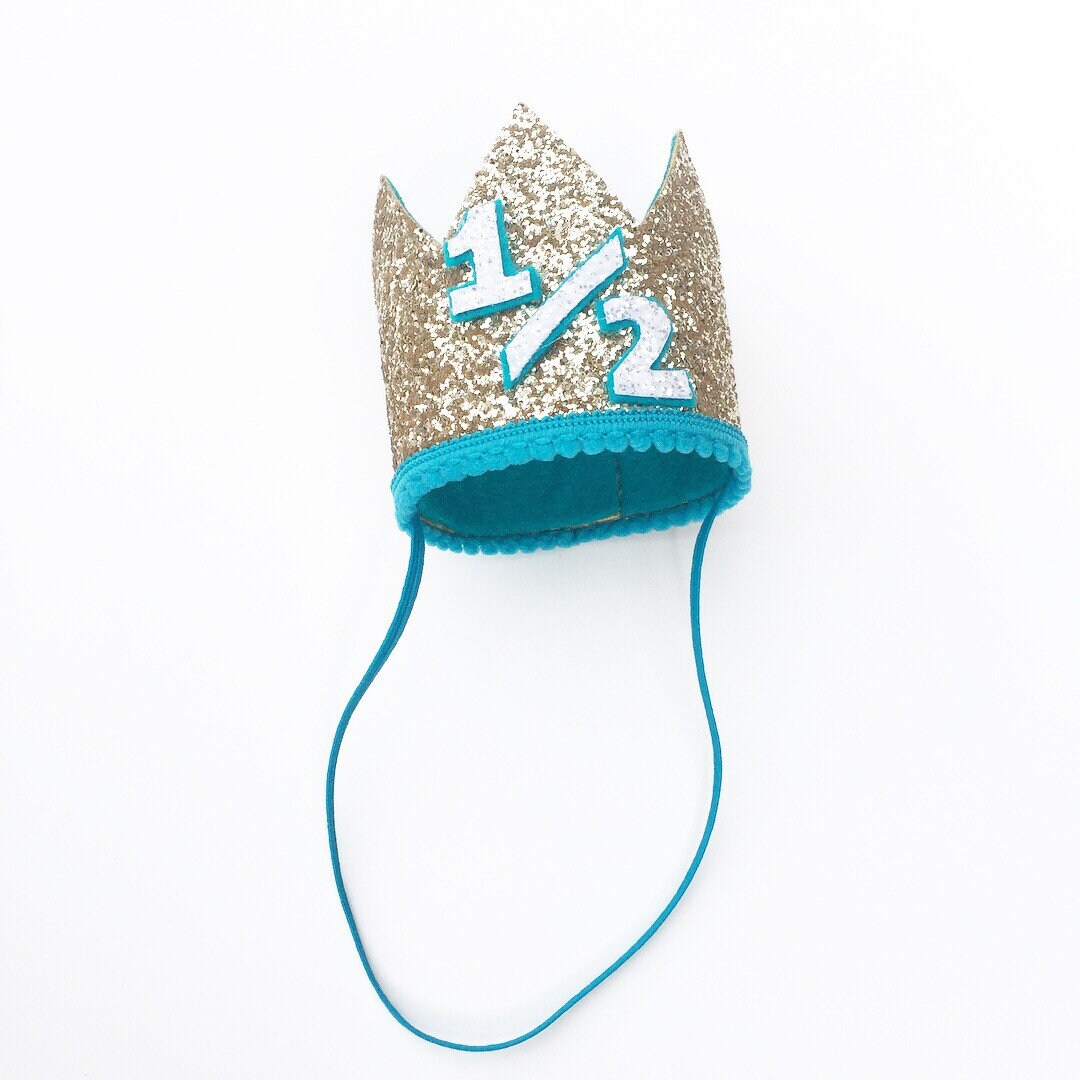 Teal and gold crown