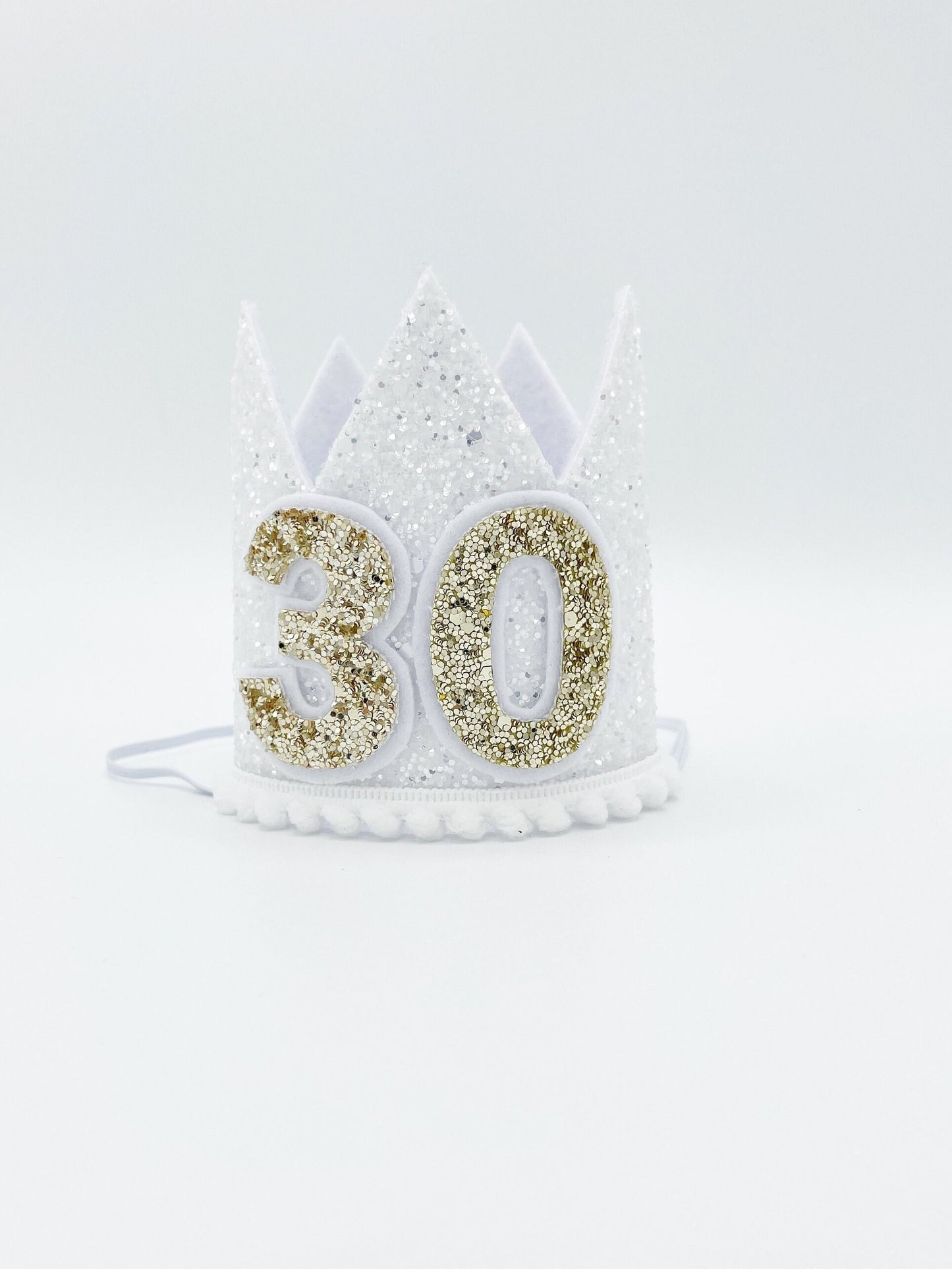 30th Birthday adult crown in white